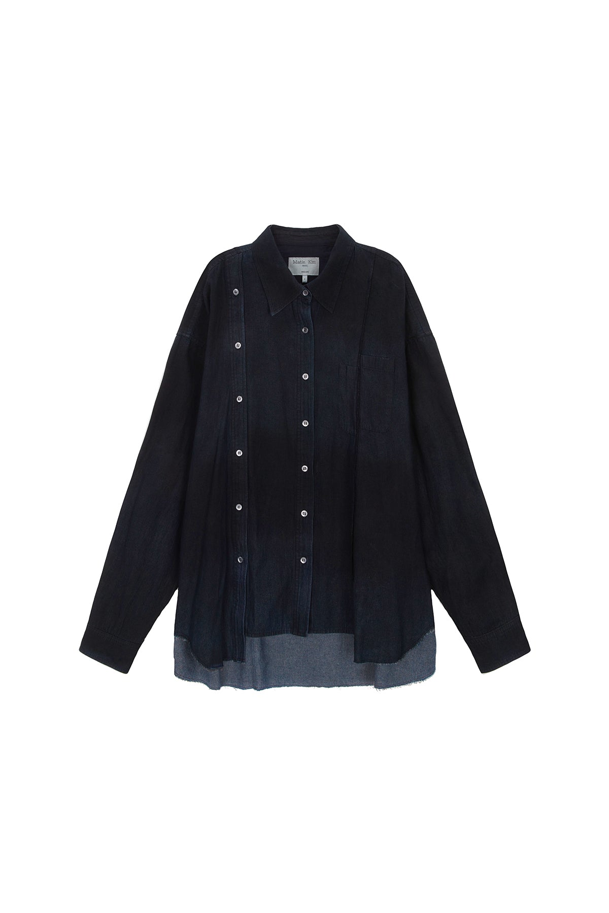 Matin Kim - Denim Cut Out Dying Shirt (Navy) product image 1 | TRAB K-Fashion Australia
