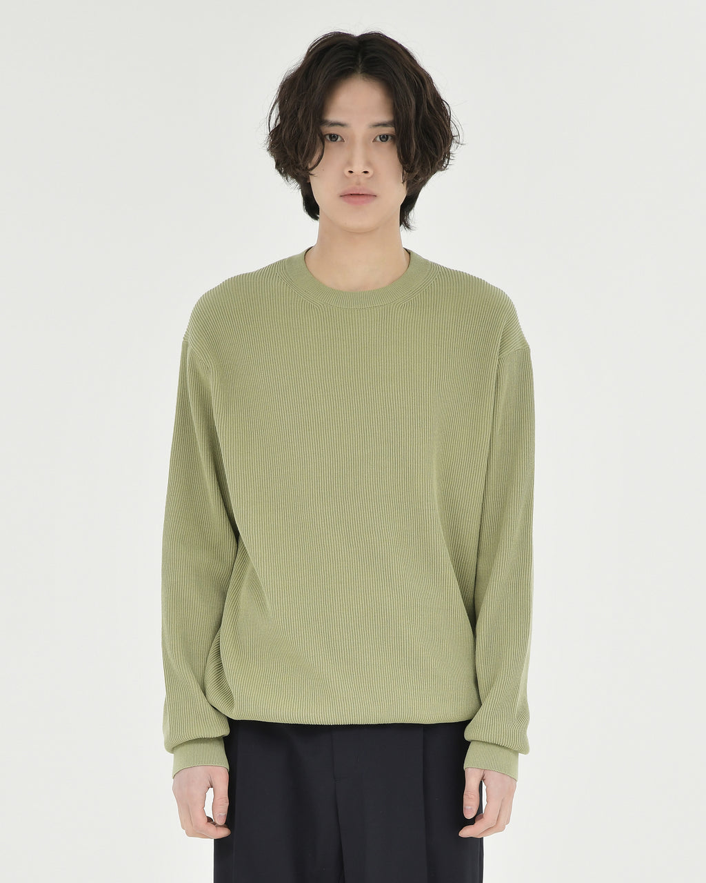 Brownyard - High Density Crewneck Knit (Olive Grey) product image 1 | TRAB K-Fashion Australia