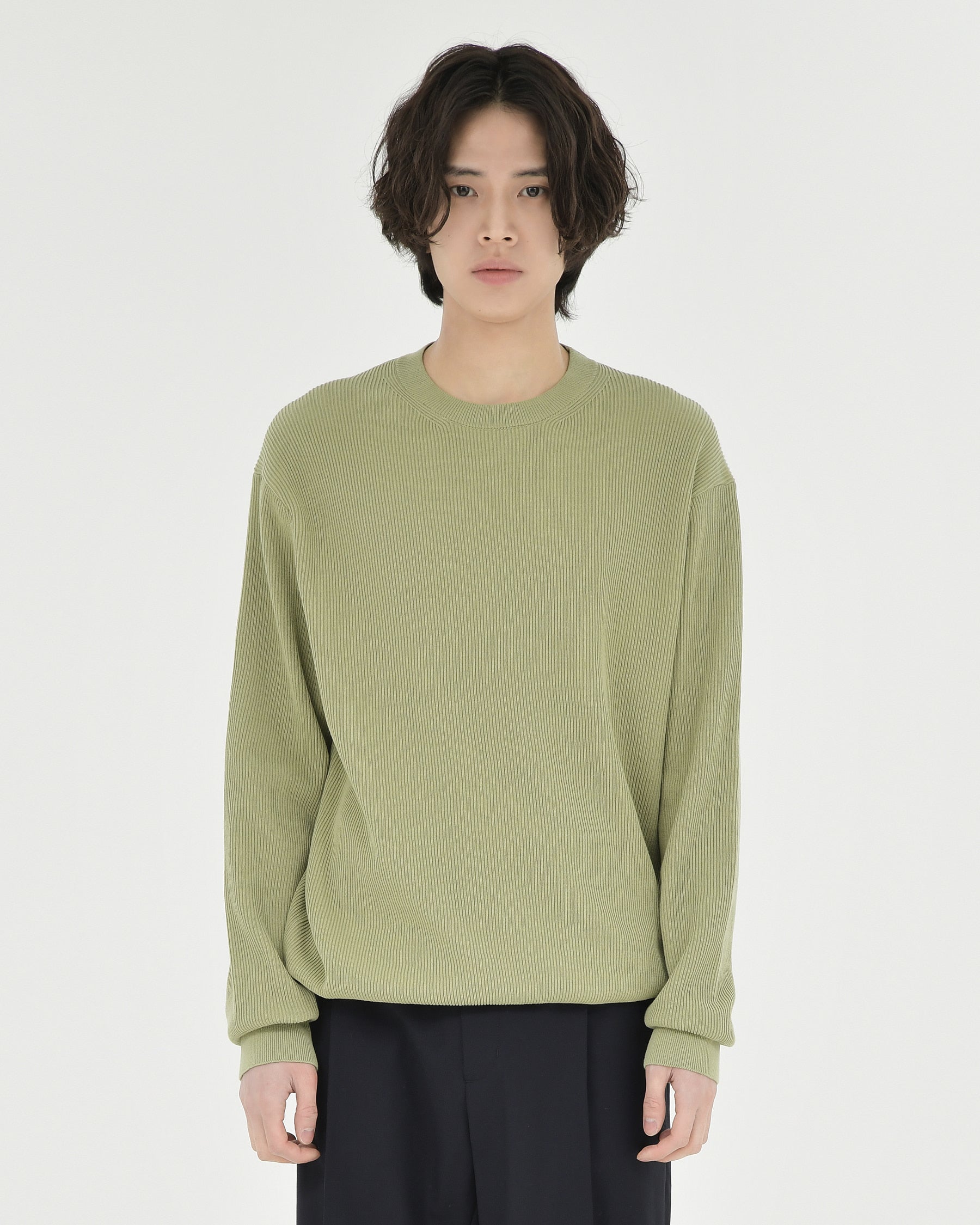 Brownyard - High Density Crewneck Knit (Olive Grey) product image 1 | TRAB K-Fashion Australia