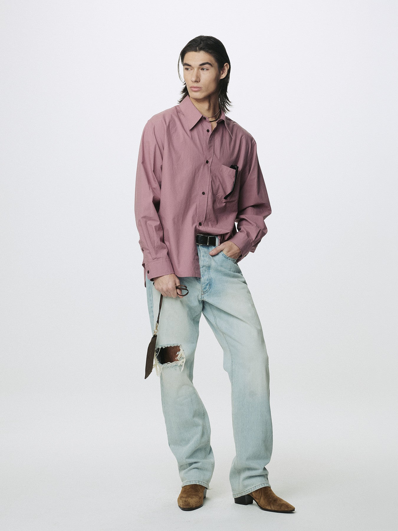 Tonywack - Washed Cotton Shirt (Dusty Pink) product image 4 | TRAB K-Fashion Australia
