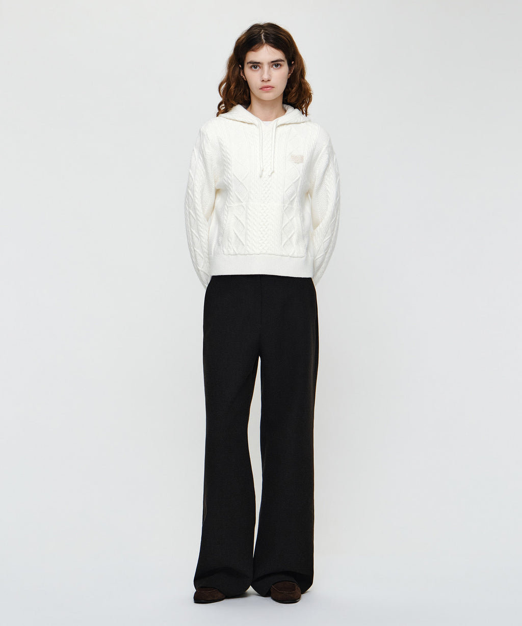 Marithe & Francois Girbaud - Micro Classic Logo Cable Hooded Knit (White) product image 5 | TRAB K-Fashion Australia