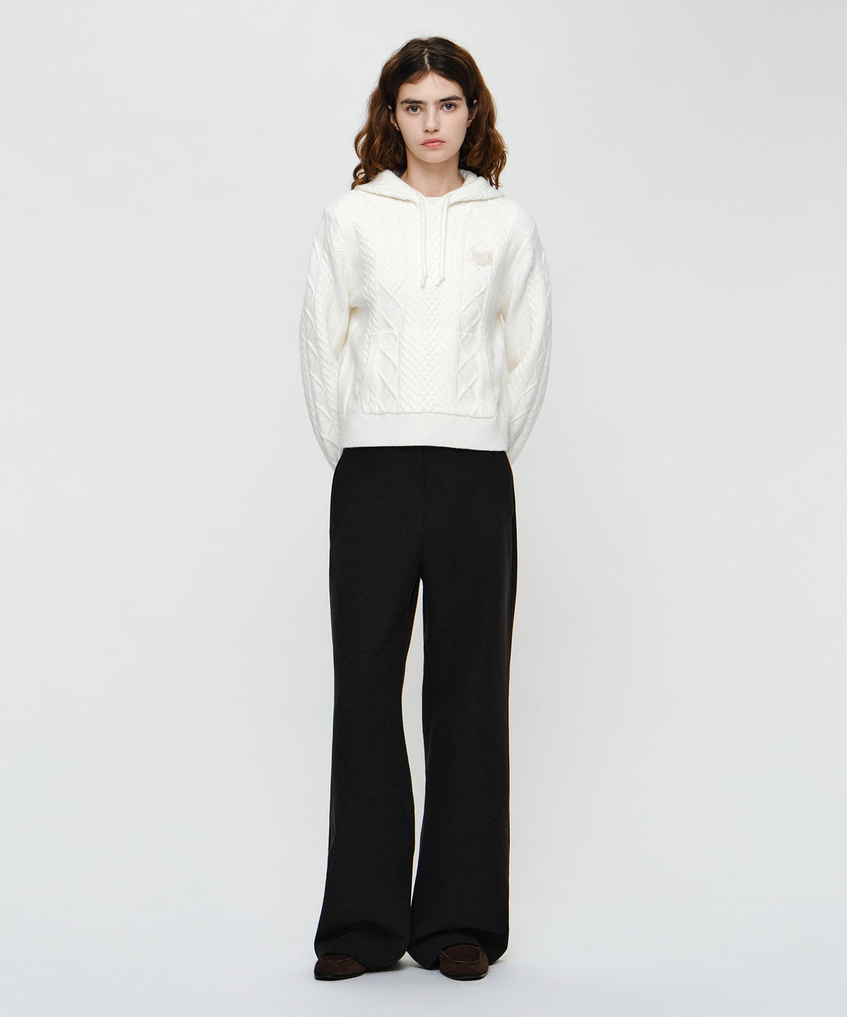 Marithe & Francois Girbaud - Micro Classic Logo Cable Hooded Knit (White) product image 5 | TRAB K-Fashion Australia