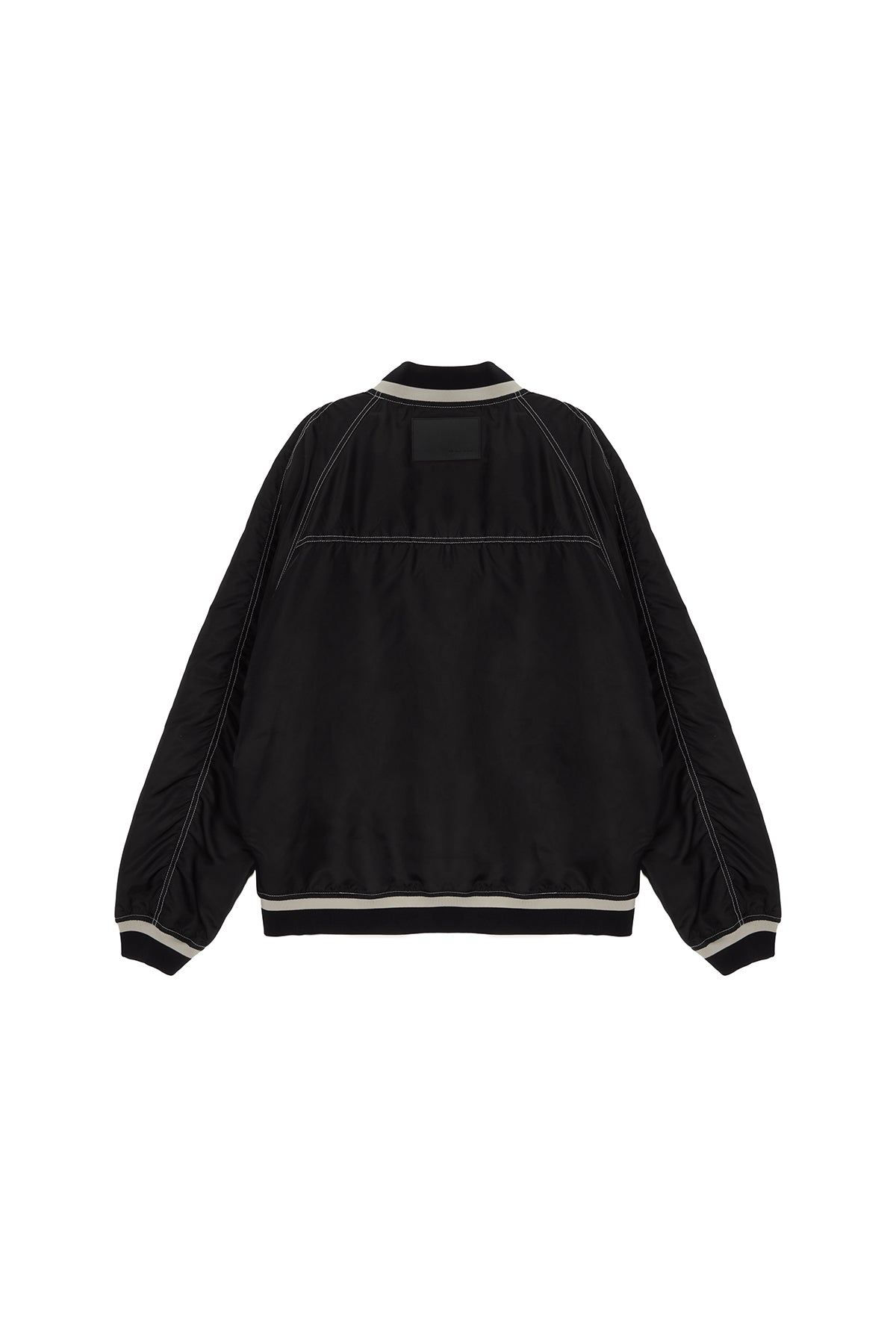 Matin Kim - Raglan Stitch Varsity Jumper (Black) product image 2 | TRAB K-Fashion Australia