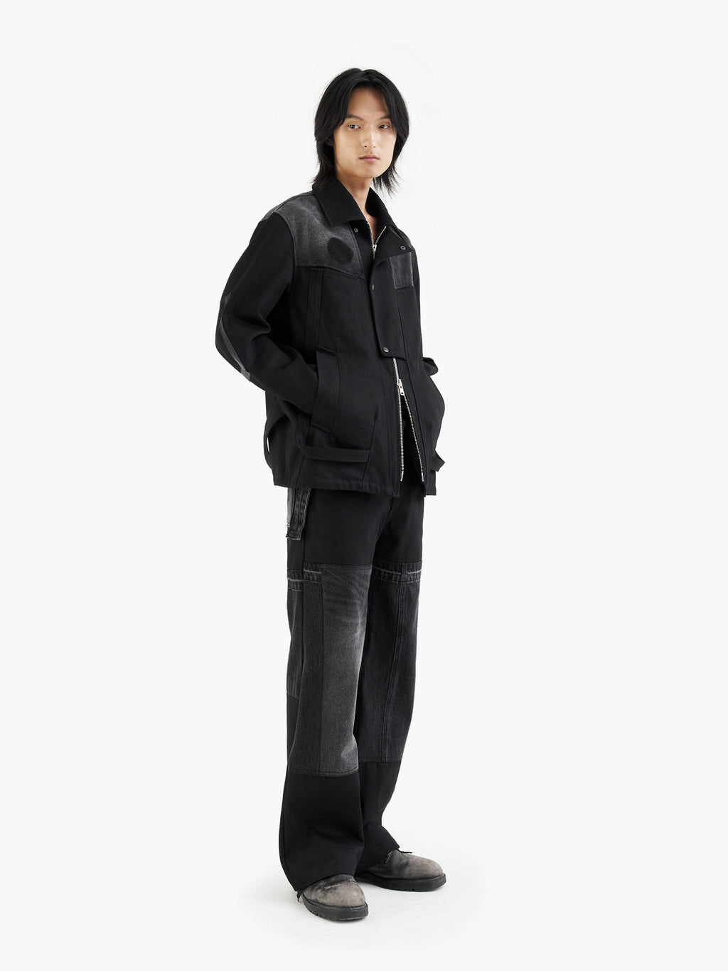 Jiyong Kim - Re-worked Denim Trousers (Black) product image 1 | TRAB K-Fashion Australia