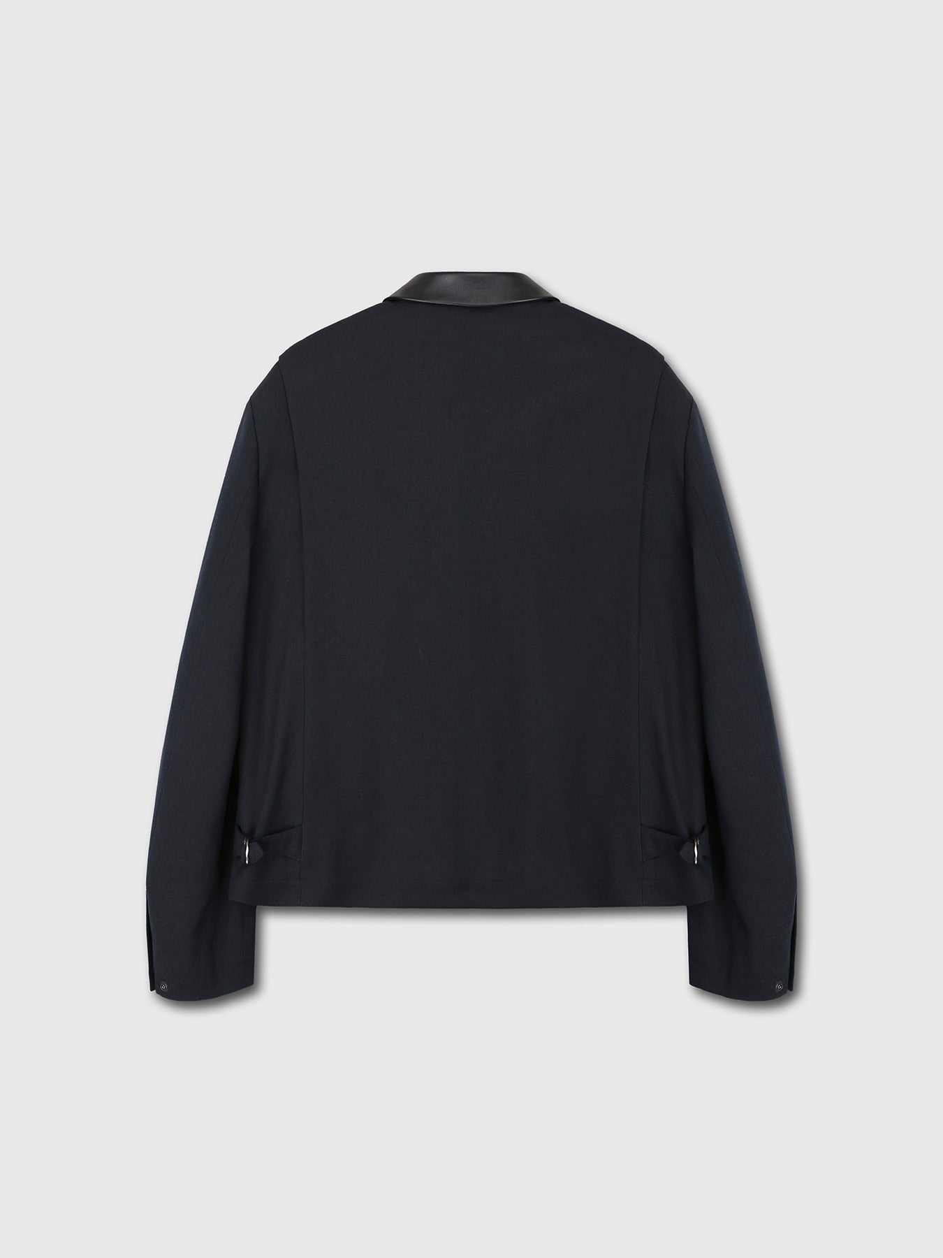 Tonywack - Leather Trim Wool Cotton Blouson (Navy) product image 9 | TRAB K-Fashion Australia