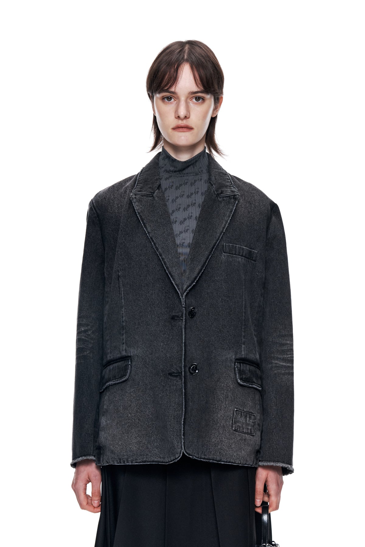 Matin Kim - Washed Denim Blazer (Grey) product image 5 | TRAB K-Fashion Australia
