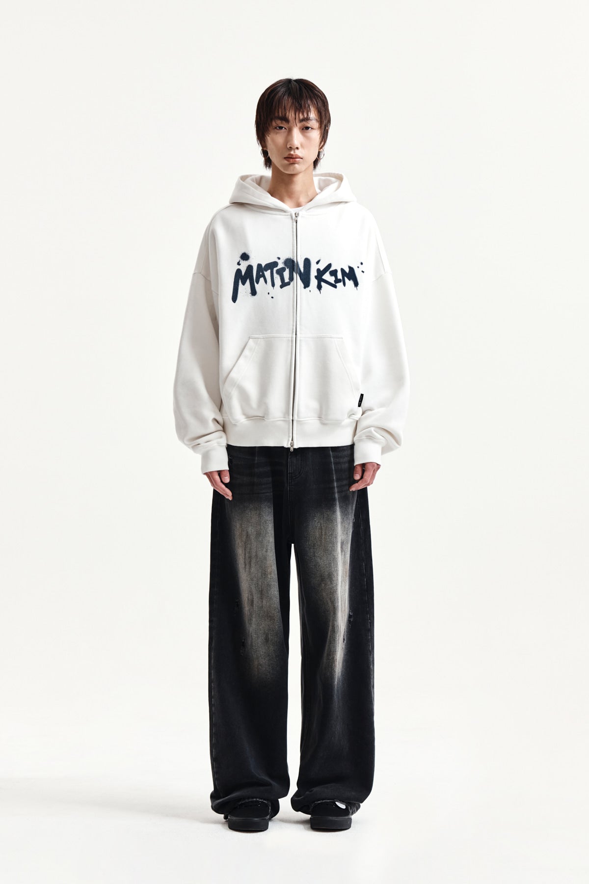 Matin Kim - Vintage Dirty Washed Denim Pants (Black) product image 10 | TRAB K-Fashion Australia