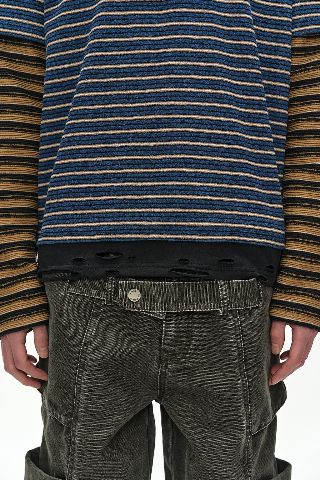 Andersson Bell - Belt Layered Cargo Wide-Leg Jeans (Khaki) product image 8 | TRAB K-Fashion Australia