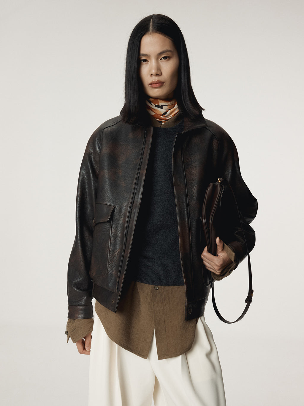 Recto - Oversized Shearing Leather Jumper (Vintage Brown) product image 8 | TRAB K-Fashion Australia