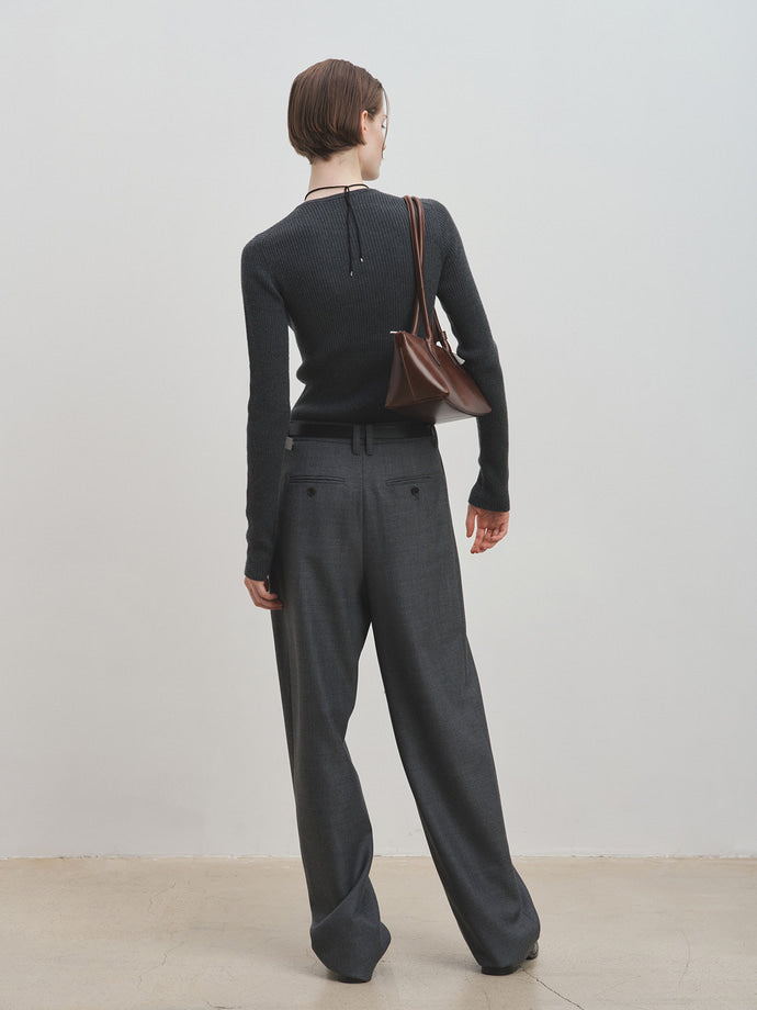 Tonywack - Super Fine Wool Ribbed Sweater (Charcoal) product image 4 | TRAB K-Fashion Australia