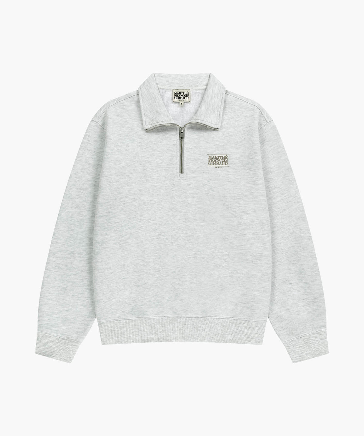 Marithe & Francois Girbaud - Small Classic Logo Half Zipup Sweatshirt (Light Heather Gray) product image 6 | TRAB K-Fashion Australia