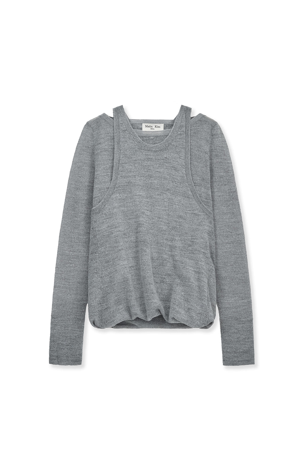 Matin Kim - Mohair Layered Knit Pullover (Light Grey) product image 1 | TRAB K-Fashion Australia