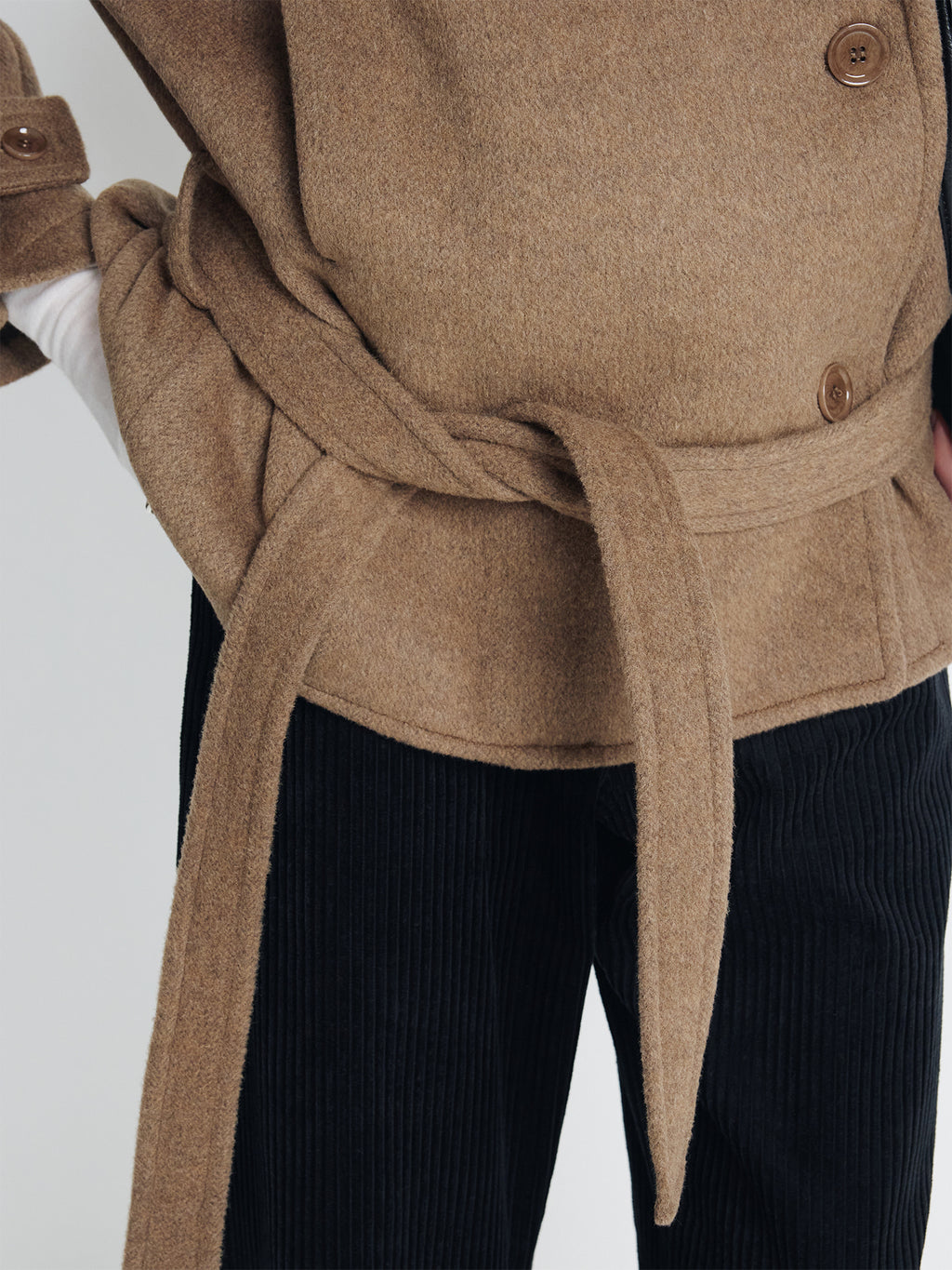 Tonywack - Wool Asymmetrical Short Coat (Olive Brown) product image 5 | TRAB K-Fashion Australia