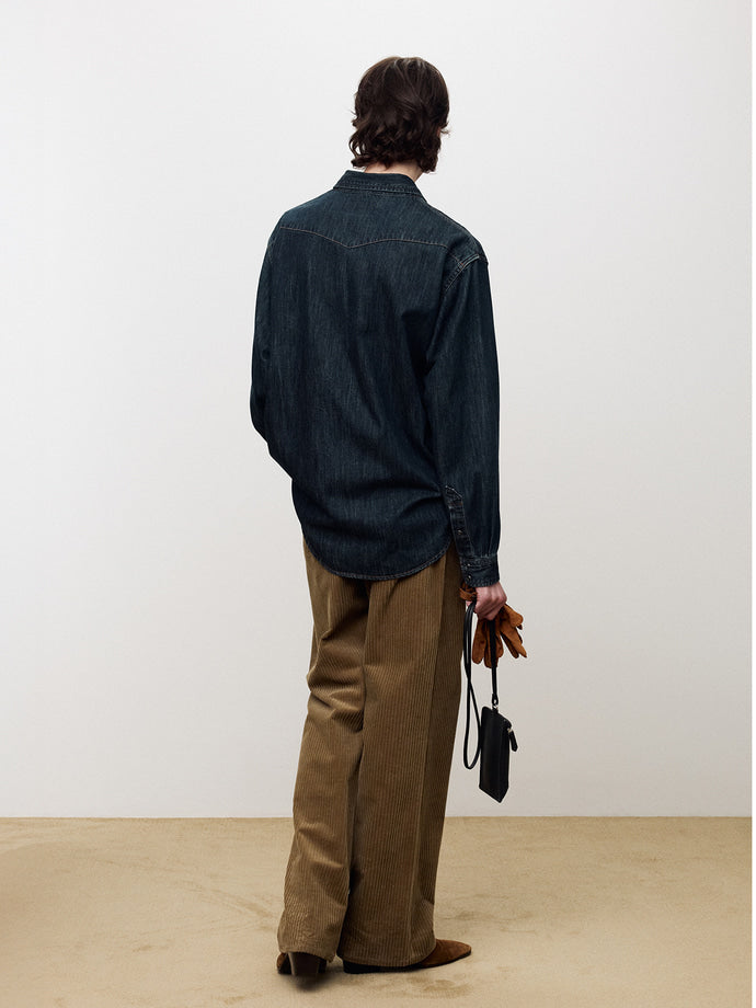 Tonywack - Washed Denim Western Shirt (Dark Blue) product image 4 | TRAB K-Fashion Australia