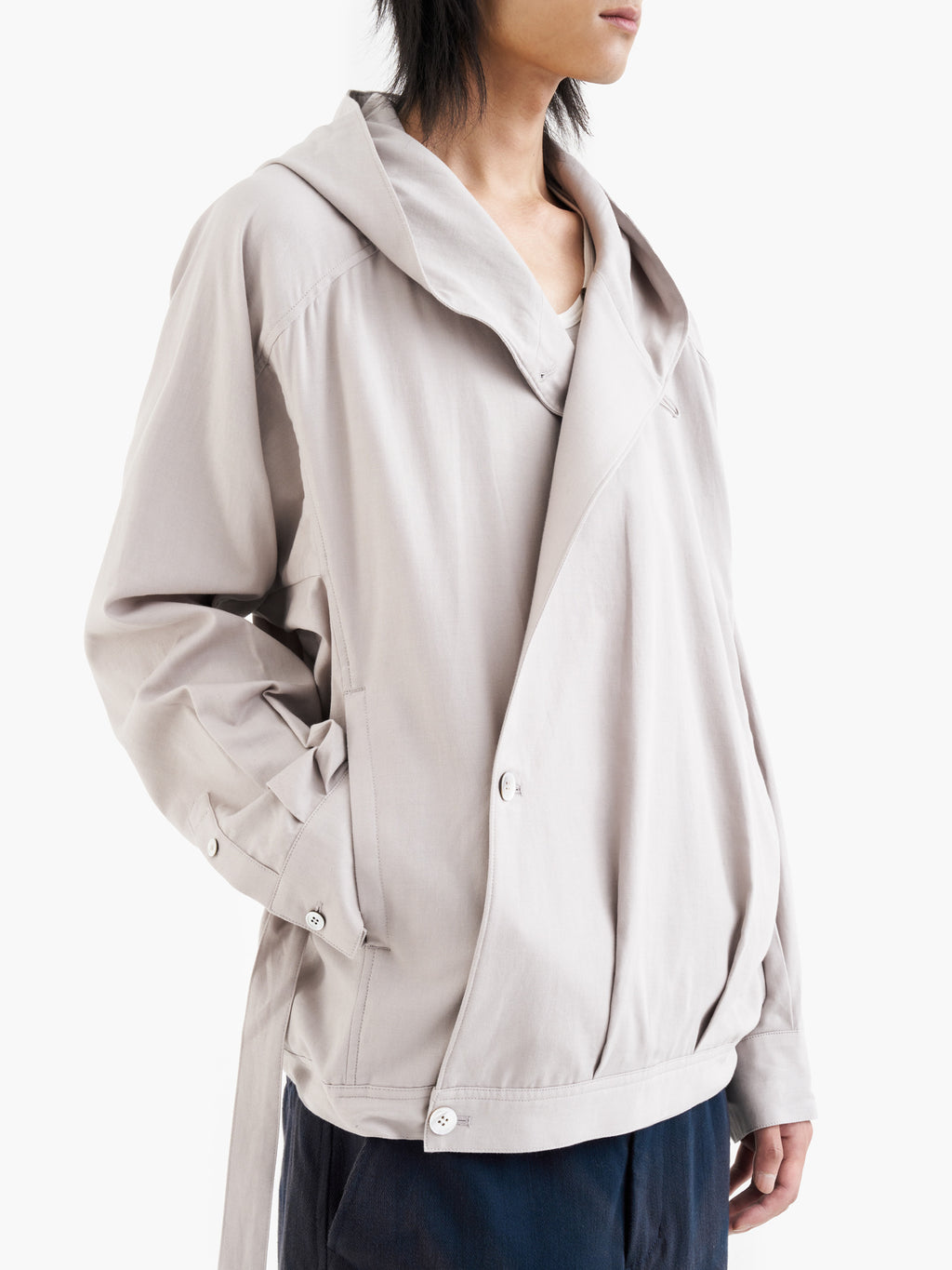 Jiyong Kim - Draped Wrap Hood Jacket (Off-White) product image 4 | TRAB K-Fashion Australia