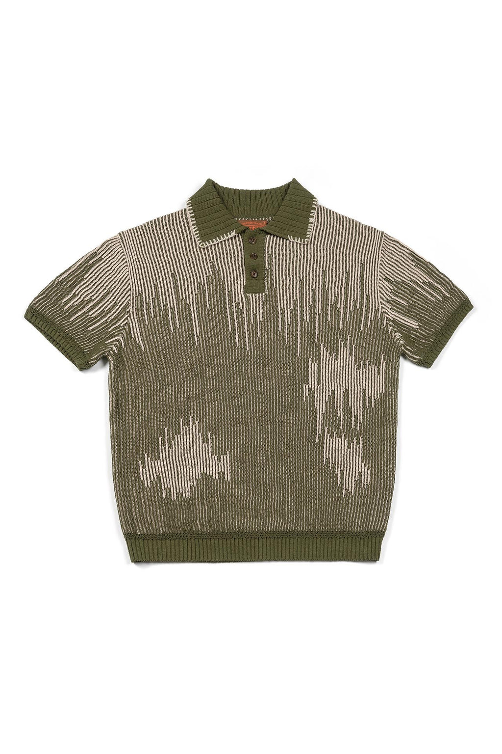 Ioedle - Artificial Meteor Shower Collared Short Sleeve Knit (Khaki) product image 2 | TRAB K-Fashion Australia