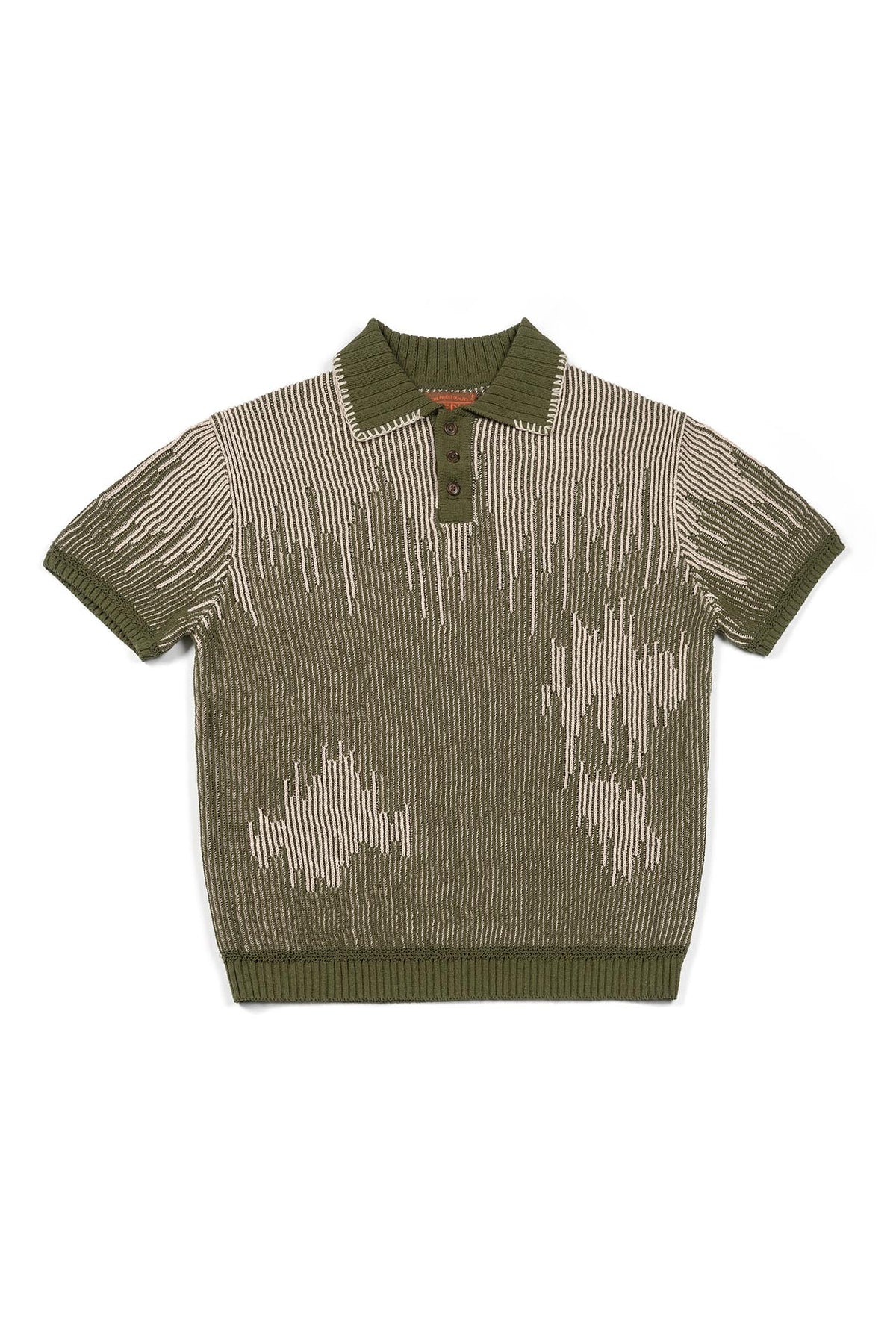 Ioedle - Artificial Meteor Shower Collared Short Sleeve Knit (Khaki) product image 2 | TRAB K-Fashion Australia
