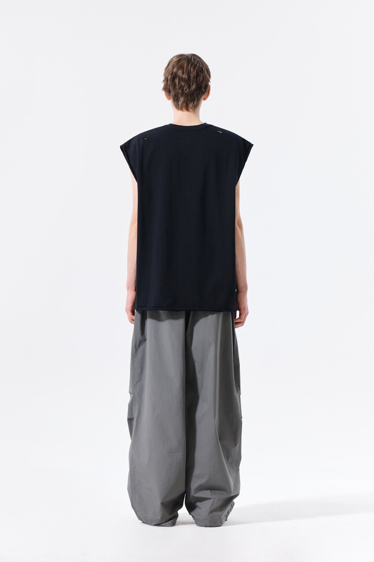 Matin Kim - Raw Edge Cut Out Sleeveless Top (Black) product image 7 | TRAB K-Fashion Australia