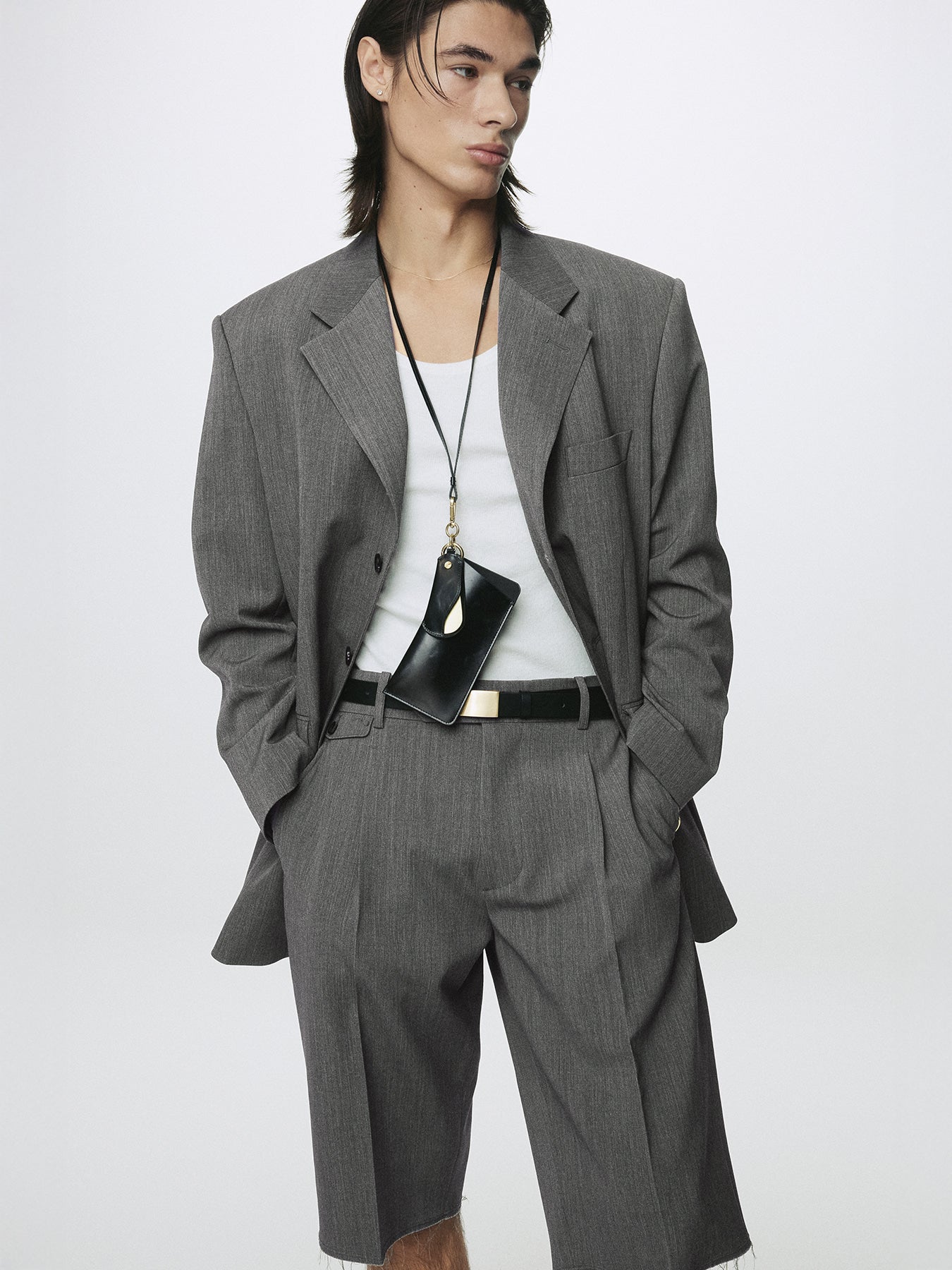 Tonywack - Melange Wool Oversized Tailored Jacket (Melange Grey) product image 6 | TRAB K-Fashion Australia