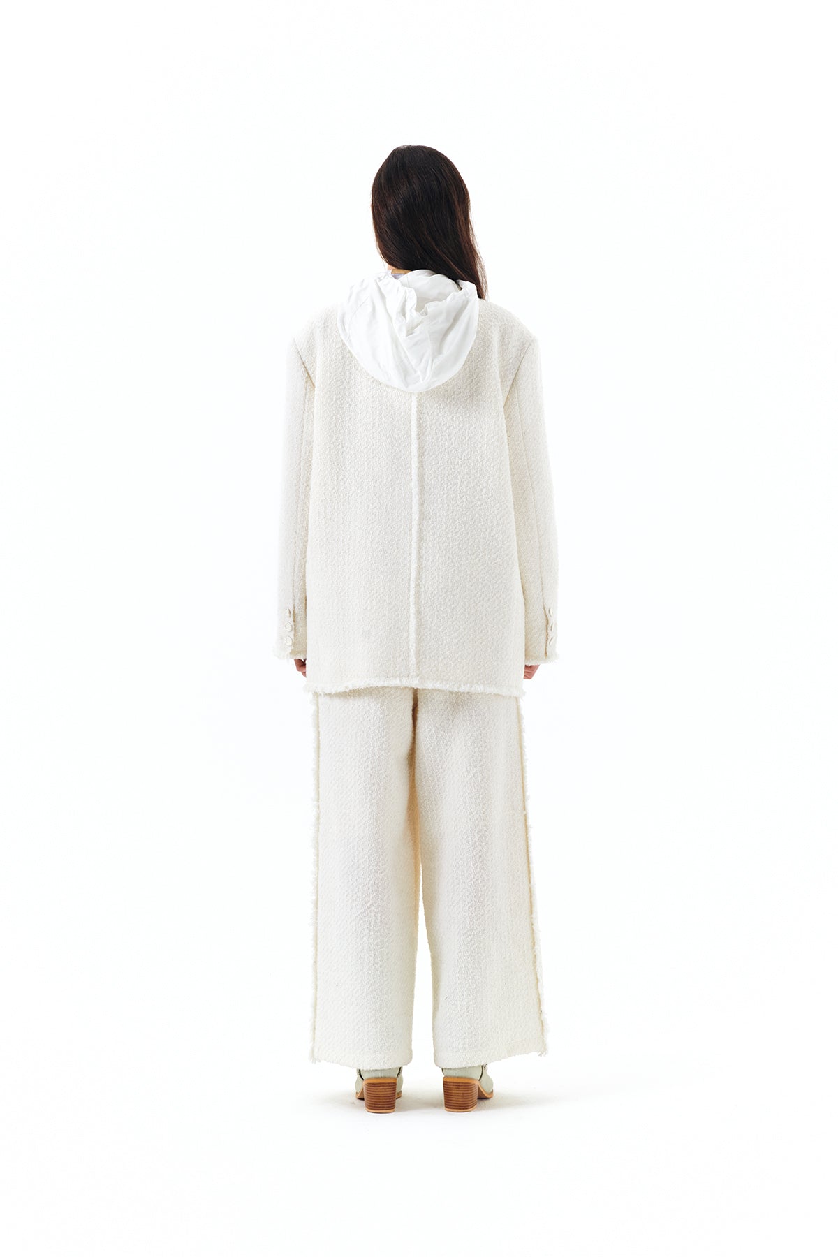 Matin Kim - Tweed String Wide Trouser (Ivory) product image 7 | TRAB K-Fashion Australia