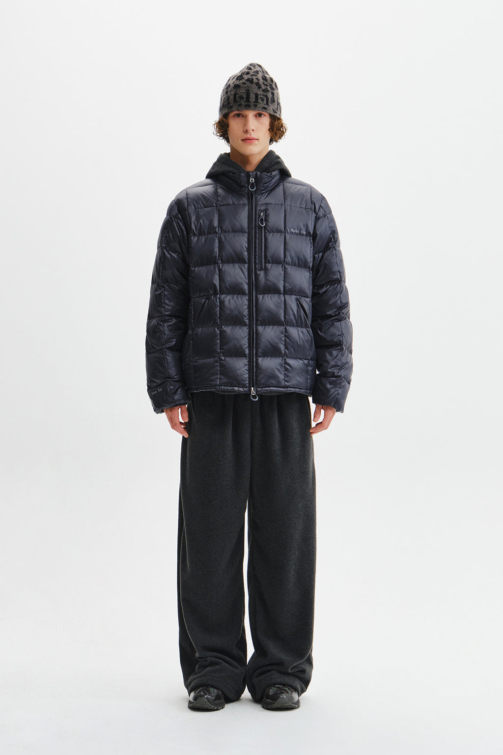 Matin Kim - Matin Grid Quilted Light Down Jumper (Dark Navy) product image 7 | TRAB K-Fashion Australia