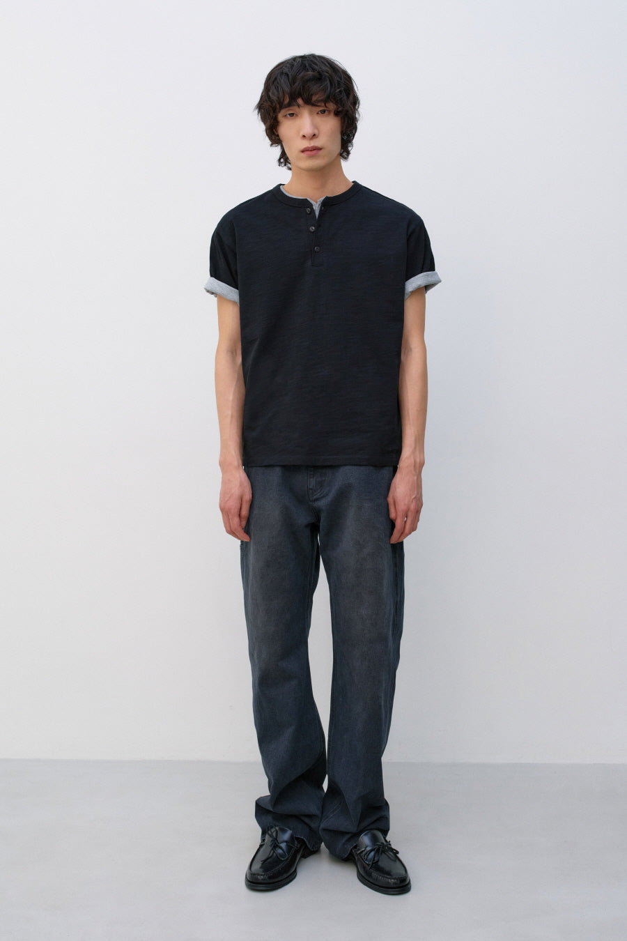 Insilence - Henley Neck Short Sleeve (Black) product image 5 | TRAB K-Fashion Australia