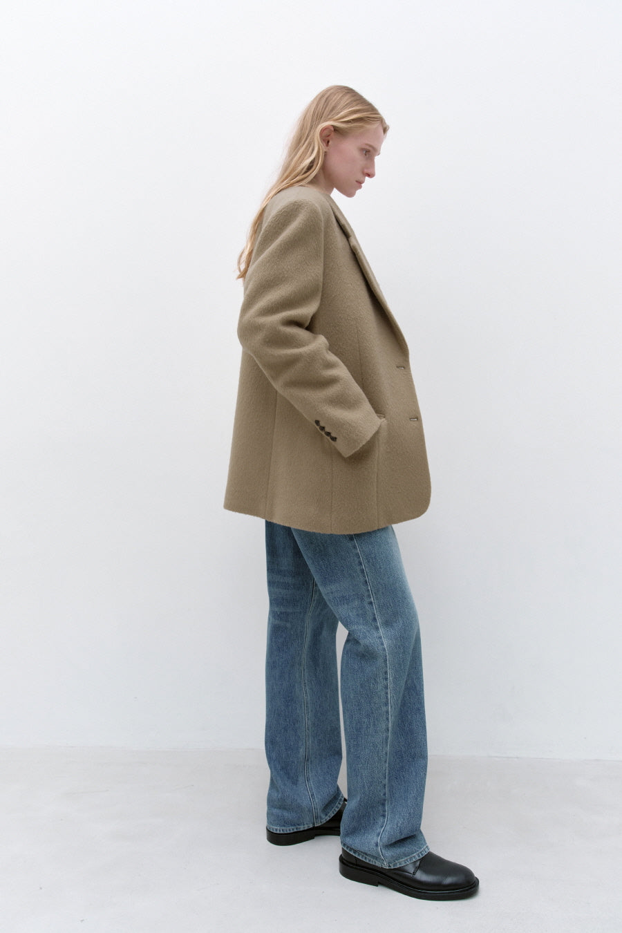 Insilence - Shaggy Wool Overfit Winter Jacket (Grey Beige) product image 6 | TRAB K-Fashion Australia