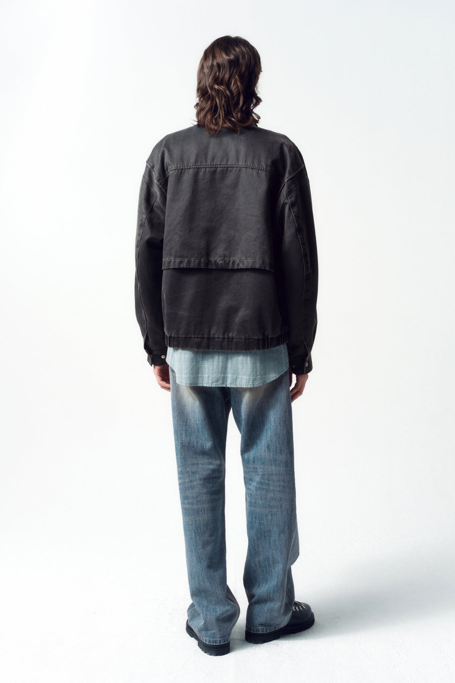 Insilence - Washed Faux Leather Jumper (Charcoal) product image 5 | TRAB K-Fashion Australia