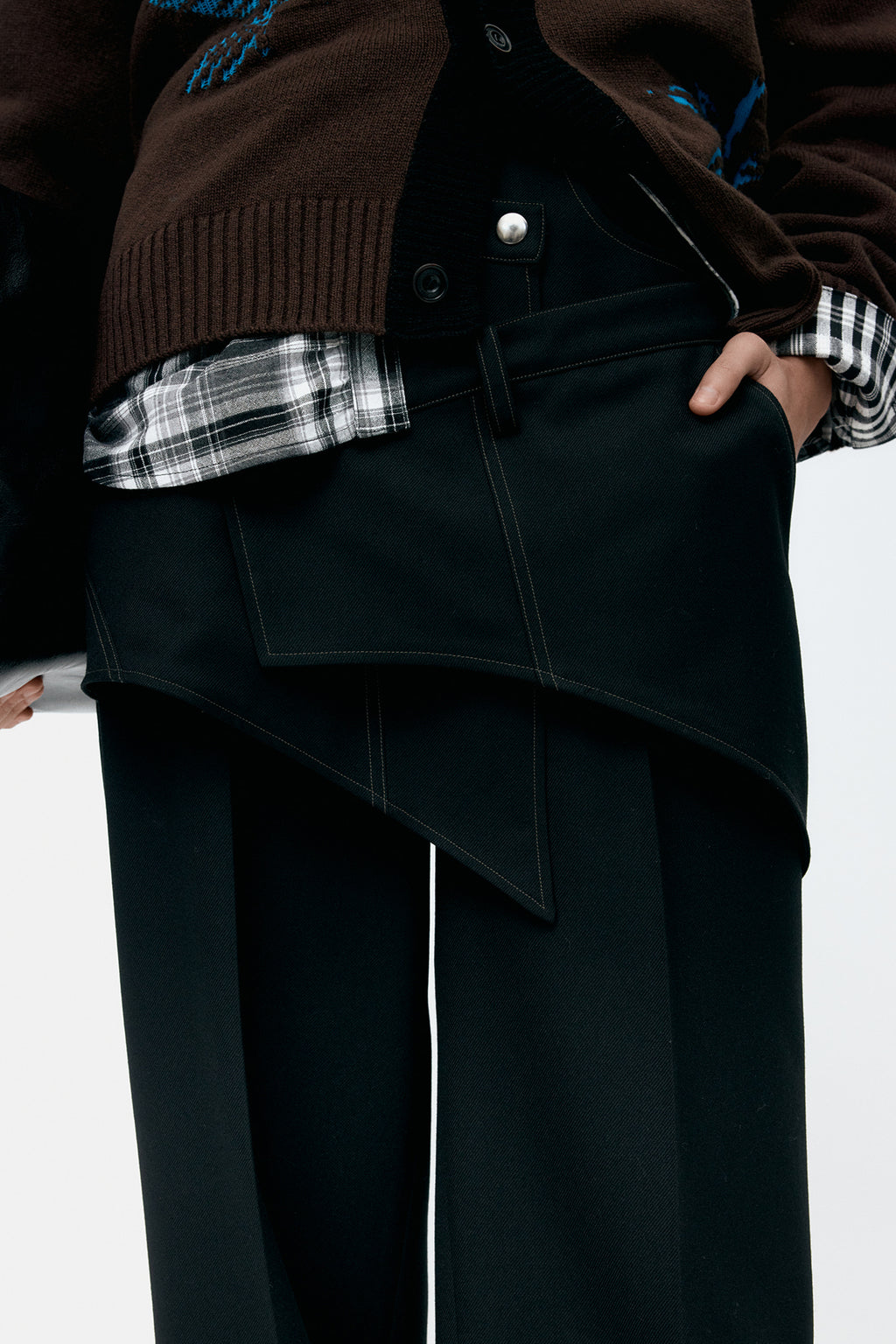 Andersson Bell - Crossover Wrap Tailored Trouser (Black) product image 5 | TRAB K-Fashion Australia