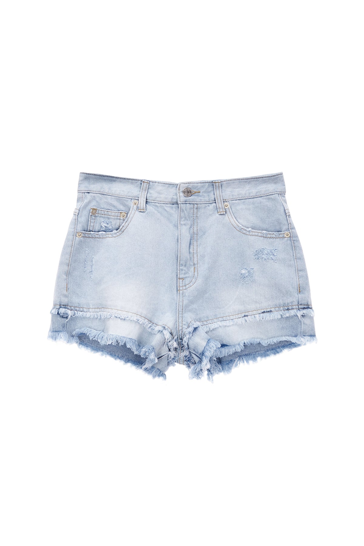 Matin Kim - Double Cutted Denim Shorts (White) product image 11 | TRAB K-Fashion Australia