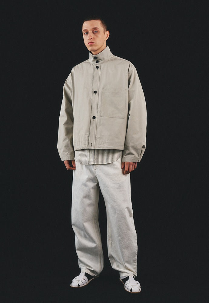 Art if acts - One Pocket Stand Collar Shirt (Grey) product image 1 | TRAB K-Fashion Australia