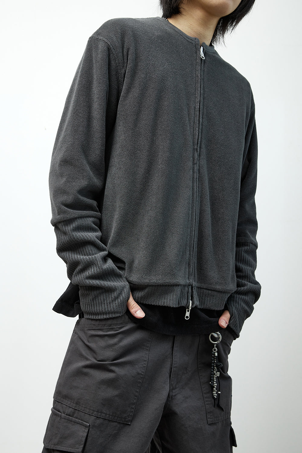 Hatchingroom - Reversible Layer Cardigan (Charcoal) product image 13 | TRAB K-Fashion Australia