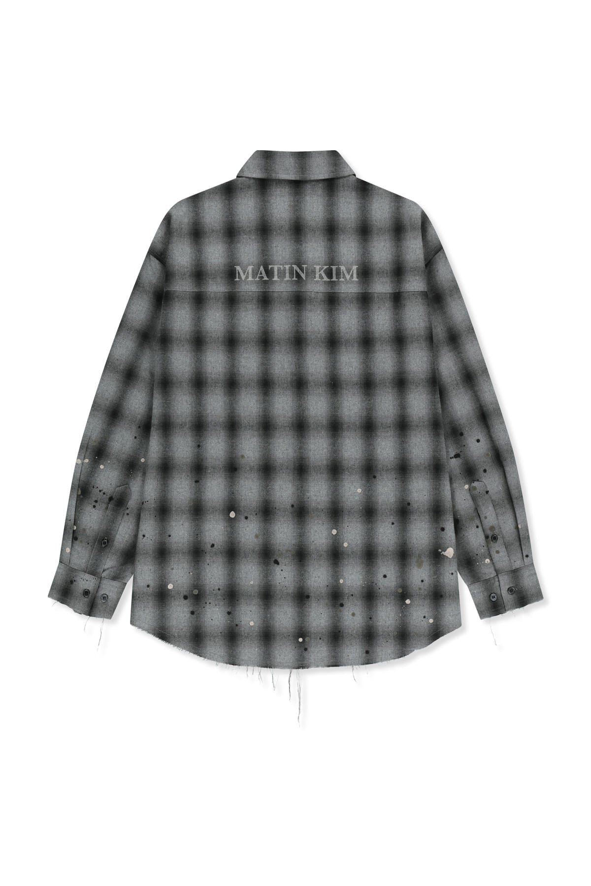 Matin Kim - Paint Effect Flannel Check Shirt (Grey) product image 7 | TRAB K-Fashion Australia