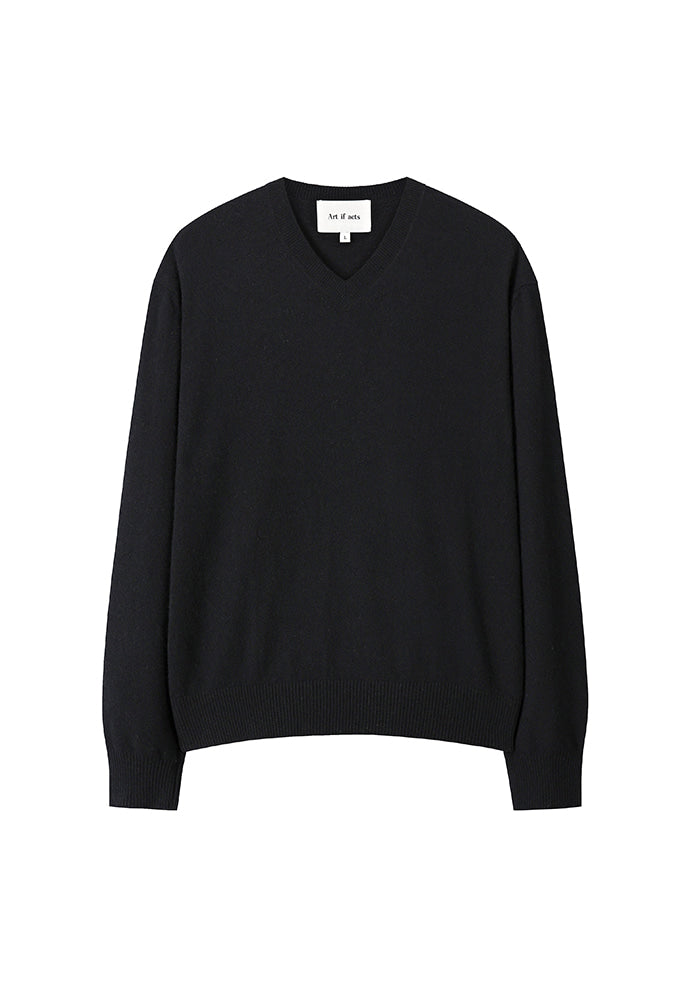 Art if acts - Cashmere V-Neck Knit (Black) product image 6 | TRAB K-Fashion Australia