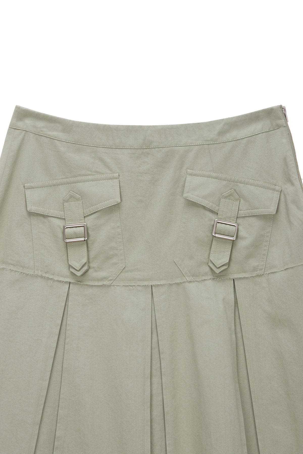 Matin Kim - Bottom Pleats Cargo Skirt (Light Khaki) product image 3 | TRAB K-Fashion Australia