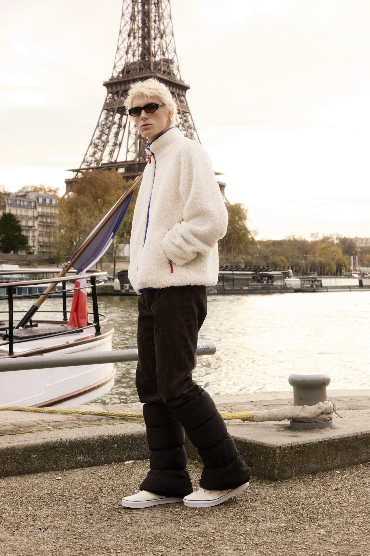 STU - Fleece Zip-Up Jacket In (Ivory) product image 8 | TRAB K-Fashion Australia