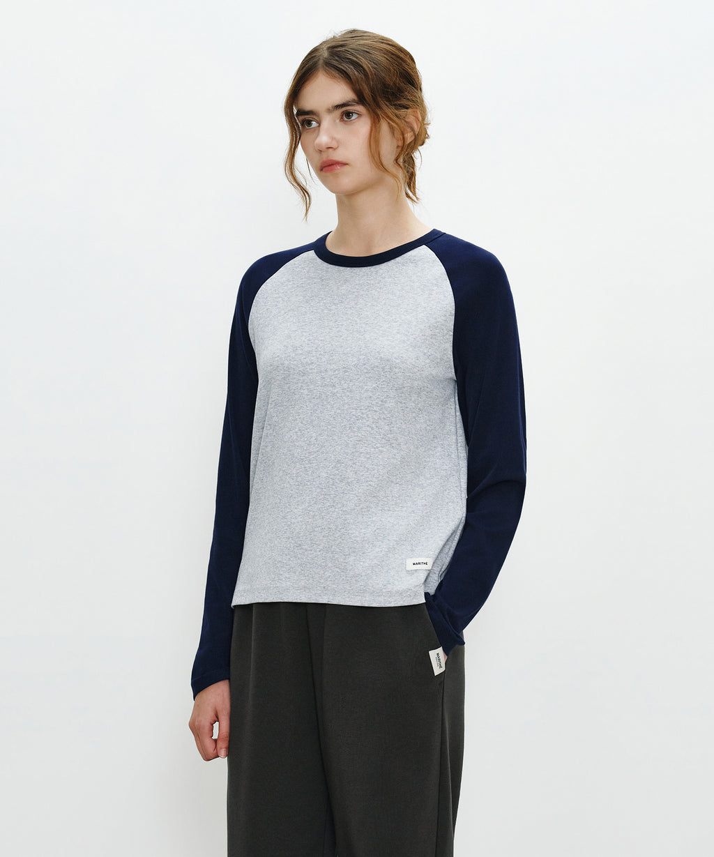 Marithe & Francois Girbaud - Basic Raglan Long Sleeve (Heather Gray) product image 2 | TRAB K-Fashion Australia