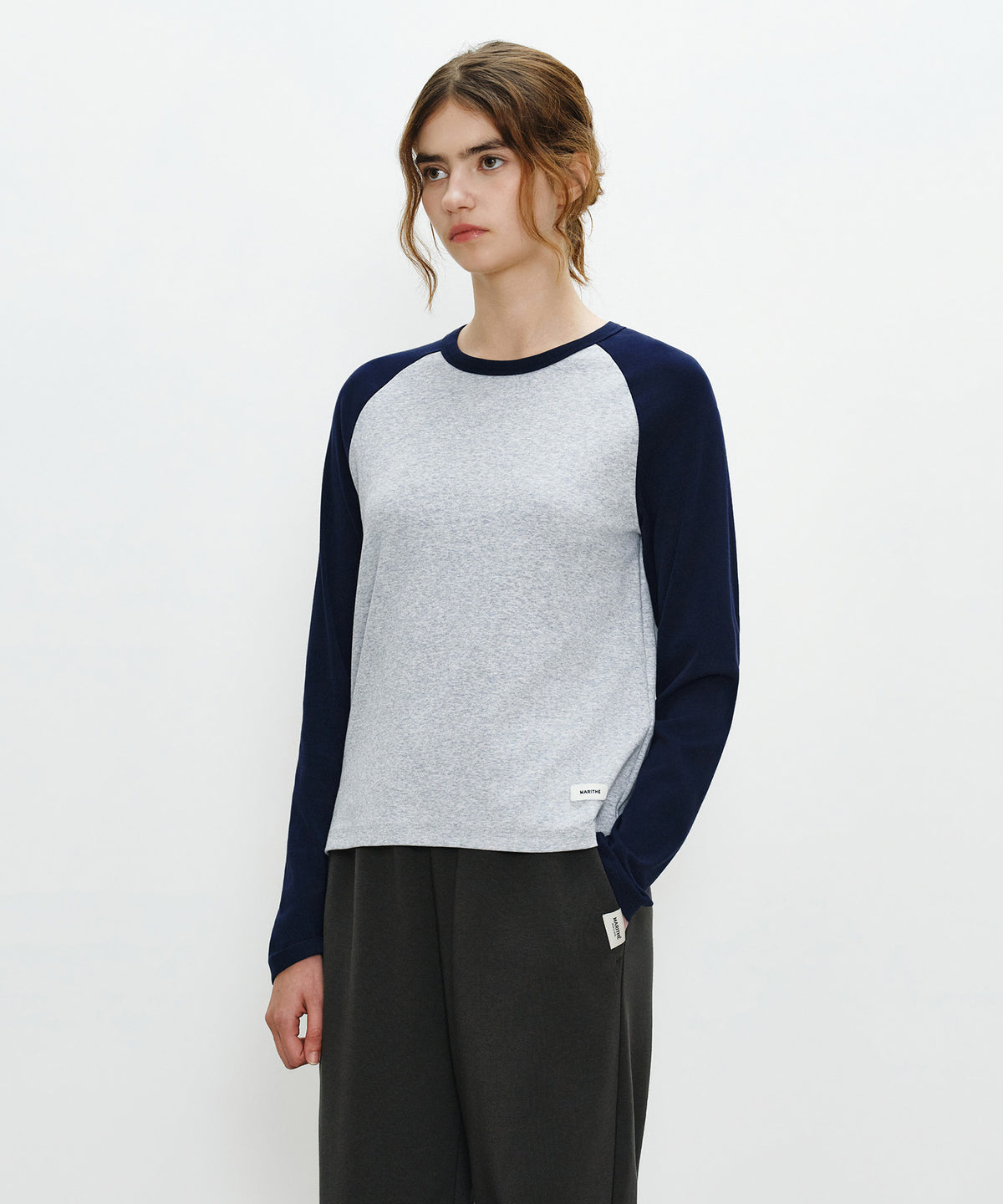 Marithe & Francois Girbaud - Basic Raglan Long Sleeve (Heather Gray) product image 2 | TRAB K-Fashion Australia