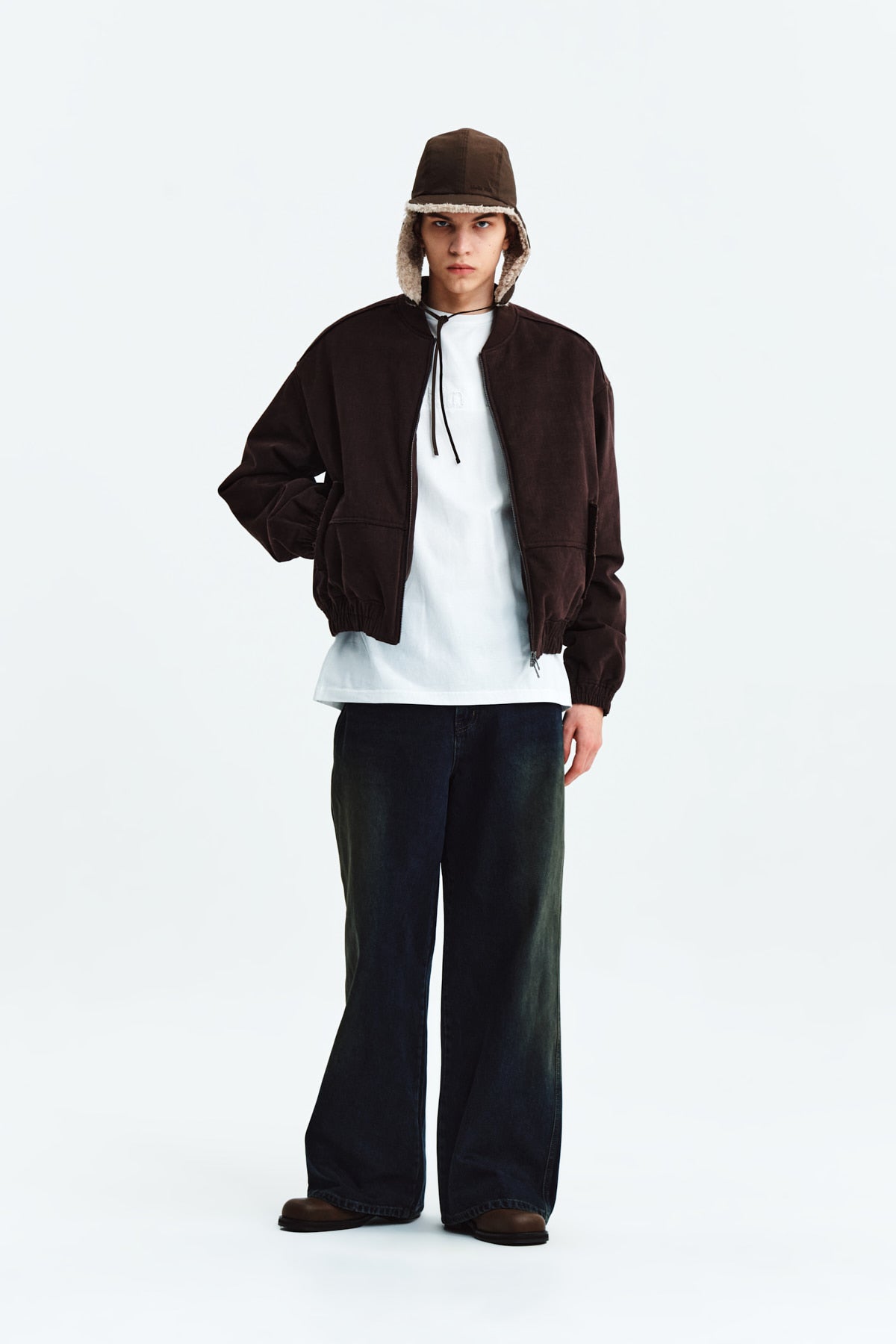 Matin Kim - Cotton Bomber Jumper (Brown) product image 9 | TRAB K-Fashion Australia