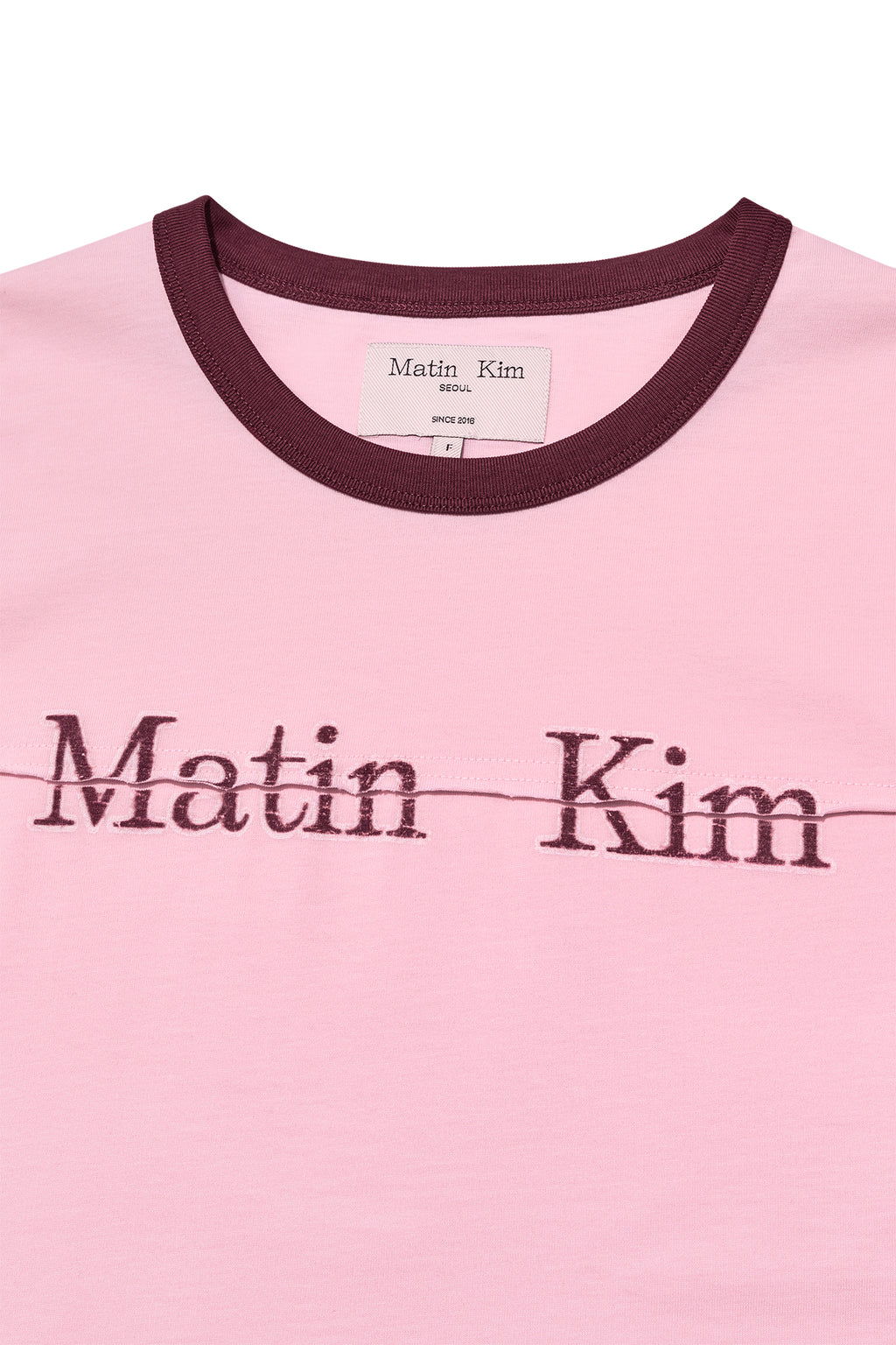 Matin Kim - Logo Cutted Ringer Crop Top (Light Pink) product image 3 | TRAB K-Fashion Australia