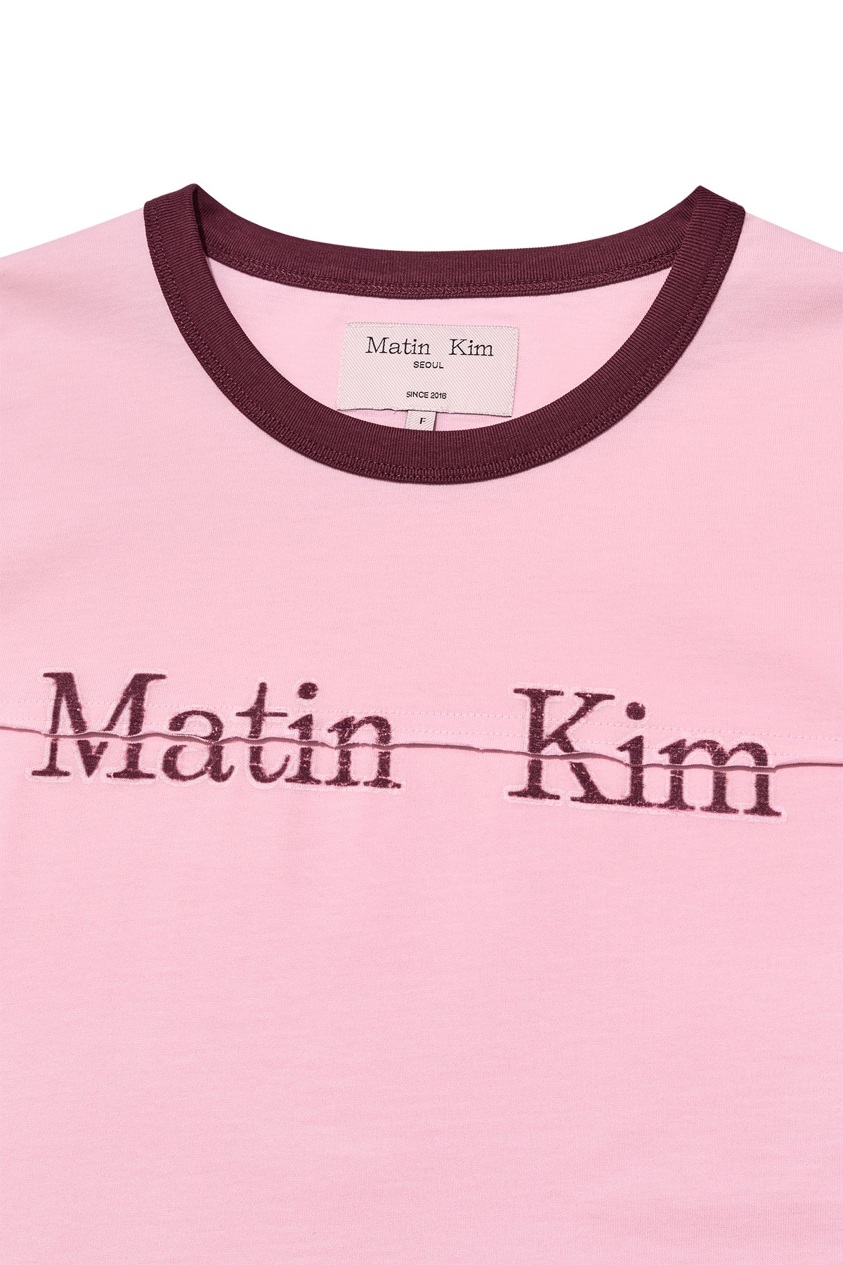 Matin Kim - Logo Cutted Ringer Crop Top (Light Pink) product image 3 | TRAB K-Fashion Australia