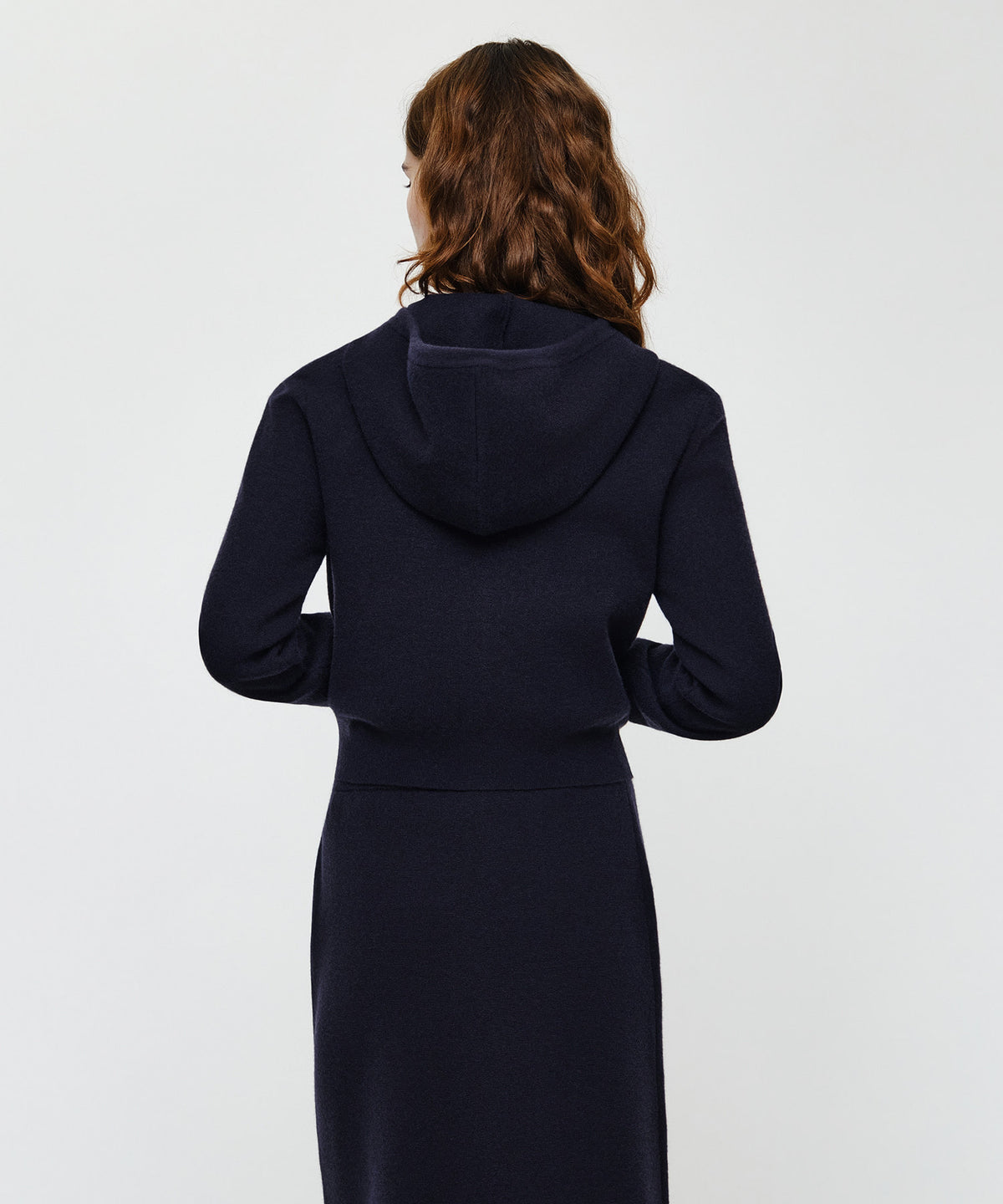 Marithe & Francois Girbaud - Ribbon Classic Logo Crop Knit Hoodie Zipup (Navy) product image 3 | TRAB K-Fashion Australia