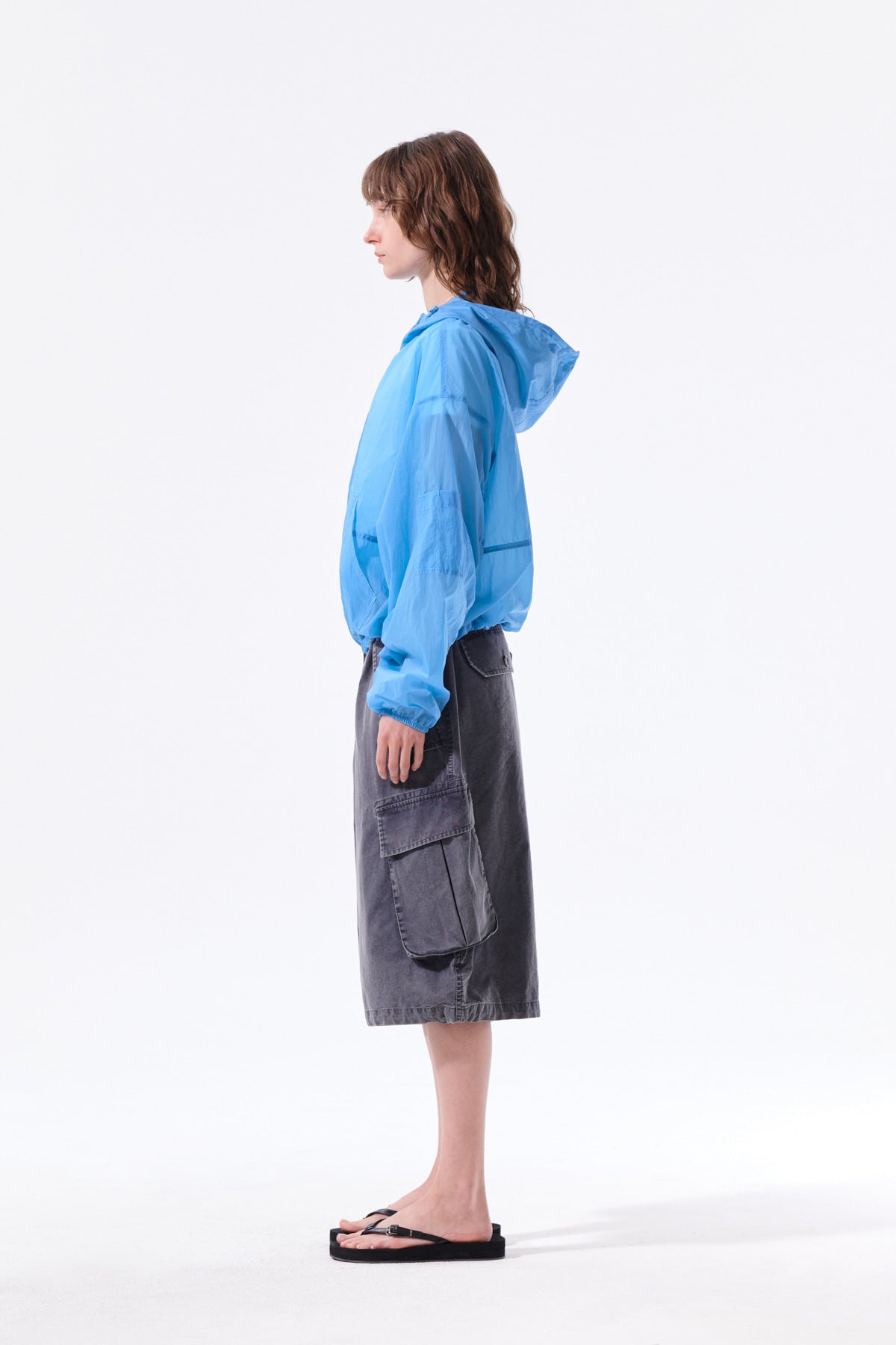 Matin Kim - Back Logo Hoody Windbreaker (Blue) product image 7 | TRAB K-Fashion Australia
