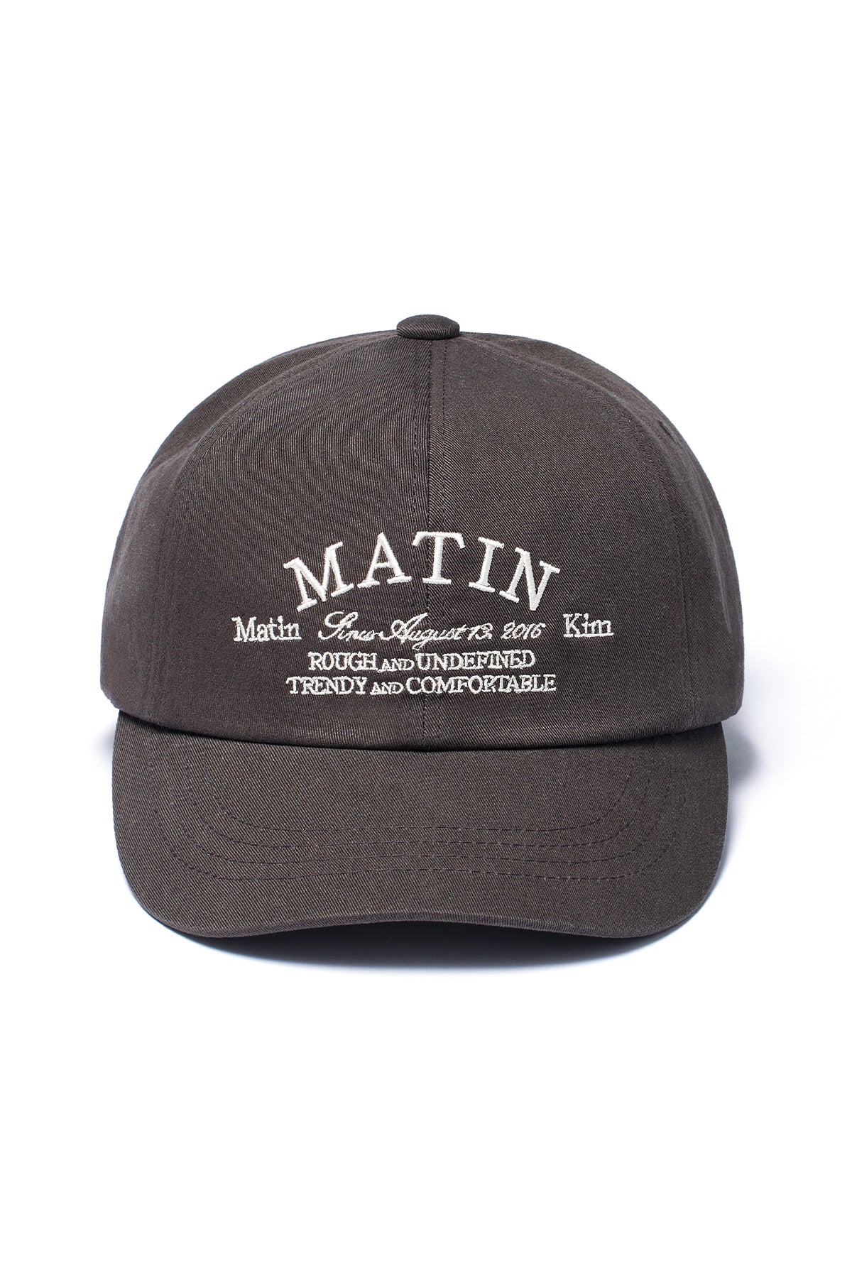 Matin Kim - Lettering Flat Brim Cap (Charcoal) product image 1 | TRAB K-Fashion Australia