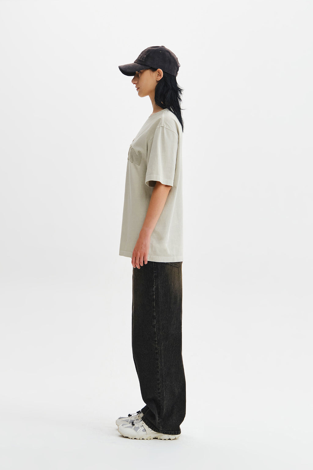 Matin Kim - Waffle Applique Logo Top (Light Beige) product image 8 | TRAB K-Fashion Australia