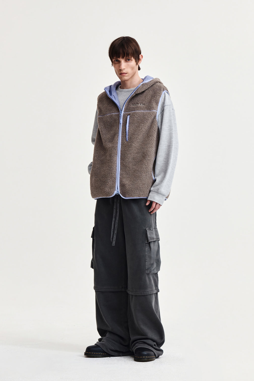 Matin Kim - Fleece Hoody Vest (Grey) product image 14 | TRAB K-Fashion Australia