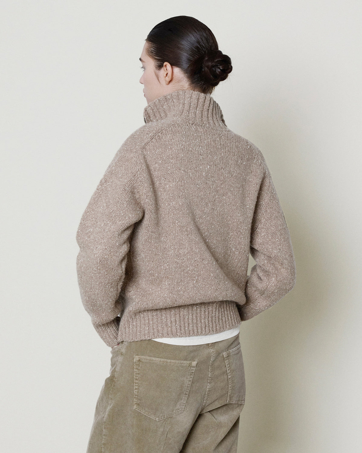 Brownyard - Quarter Zip Up Sweater (Beige) product image 3 | TRAB K-Fashion Australia