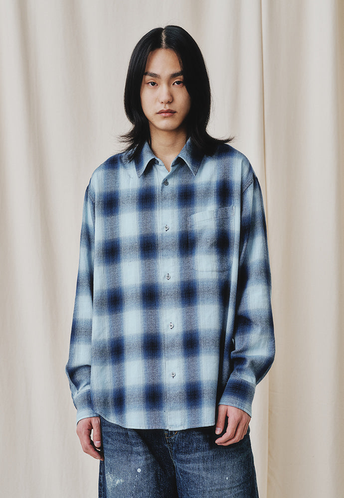 Art if acts - Marieta Ombre Check Shirts (Liberty Blue) product image 6 | TRAB K-Fashion Australia