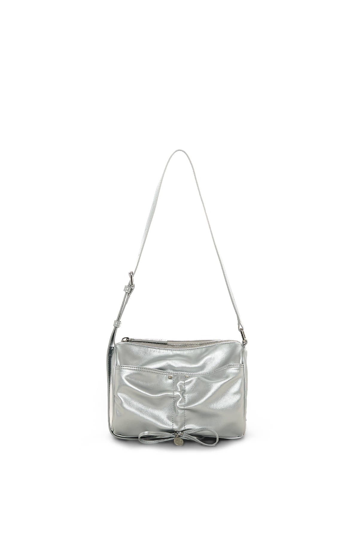 Matin Kim - Front Shirring Ribbon Mini Bag (Silver) product image 1 | TRAB K-Fashion Australia