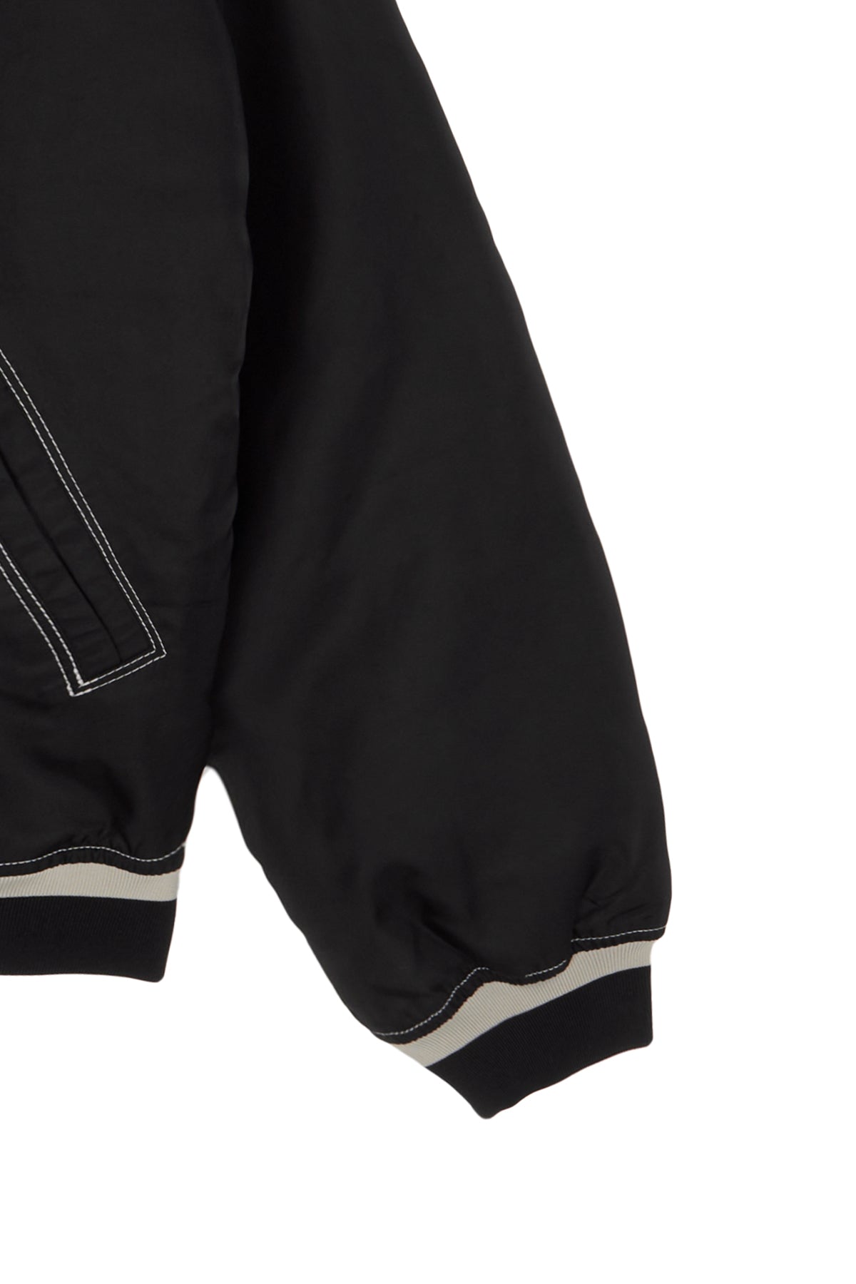 Matin Kim - Raglan Stitch Varsity Jumper (Black) product image 4 | TRAB K-Fashion Australia